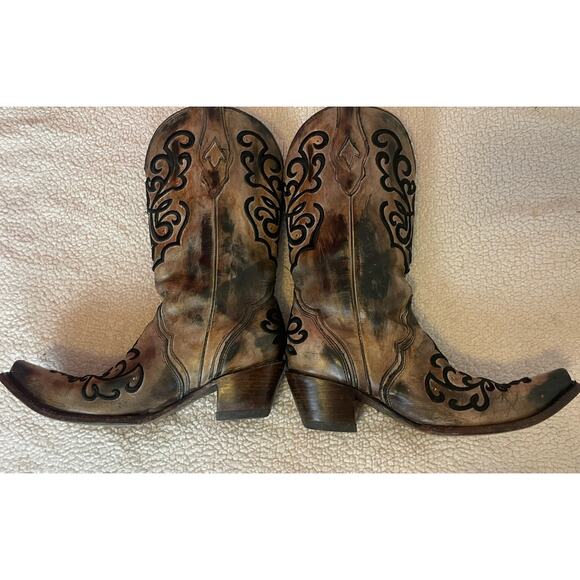Corral Mens Cowboy Western Boots Brown Embroidered Leather 10M main image 9